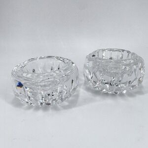 2 Waterford Ashtrays Alana Round Trinket Dish Candle Holder 3.5 X 2" Vintage
